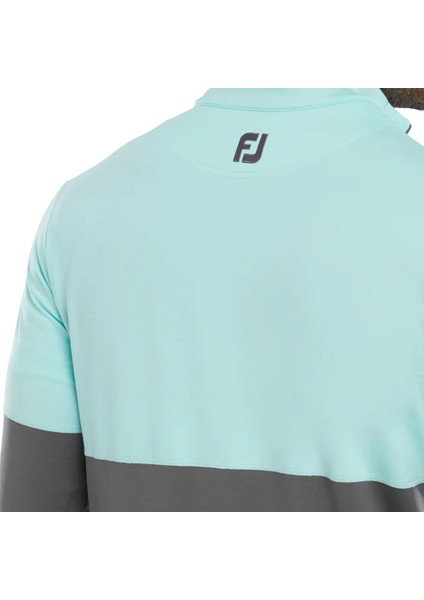 Renk Bloklu Mid Layer Aqua Gri 801119