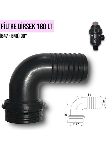 Filtre Dirsek 180 Lik
