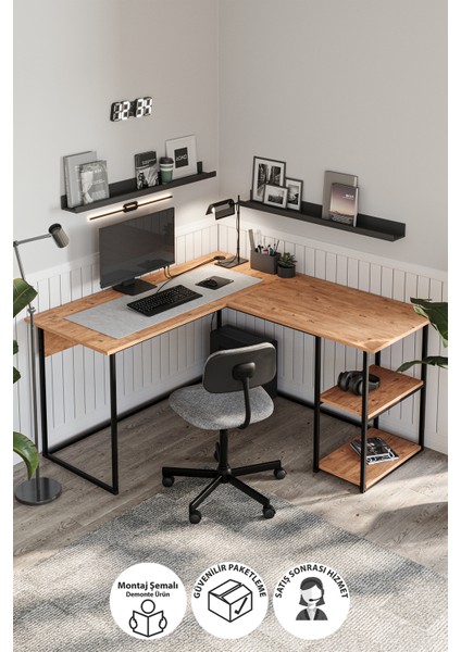 Çalışma Masası Ofis Masası Köşe Masa Bilgisayar Masası Odin Çam