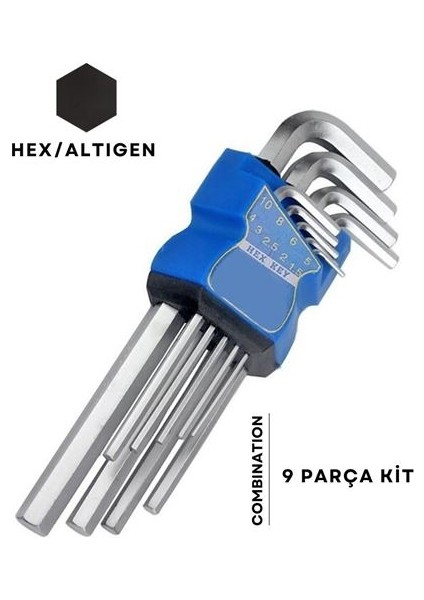 Altıgen Combination 9 Parça Alyan Seti