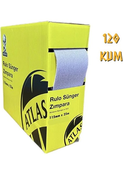 Atlas Rulo Soft Sünger Zımpara 115 Mm. - 1 Mt. 180 Kum