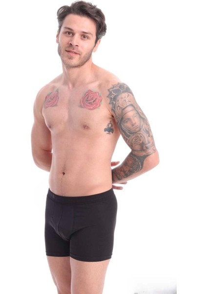 Erkek Boxer Siyah 3'lü Premium Paket Rahat Likralı Pamuklu Boxer fiyatları