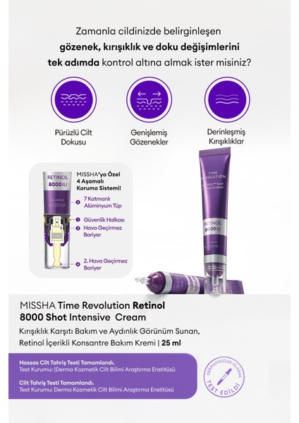 Karşıtı, Yüksek Retinol Içerikli Krem Time Revolution Retinol 8000 Shot Intensive Cream