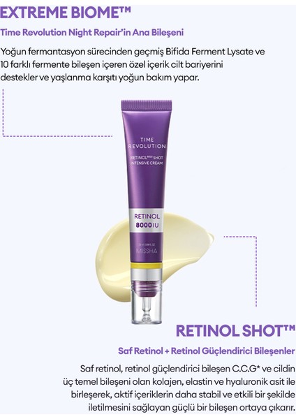 Karşıtı, Yüksek Retinol Içerikli Krem Time Revolution Retinol 8000 Shot Intensive Cream