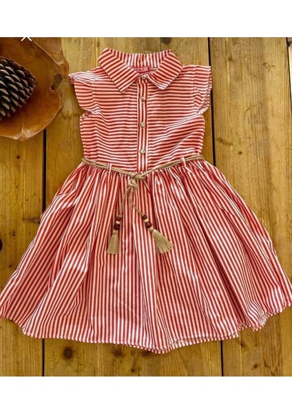 Kırmızı Organik Pamuk Çan Elbise