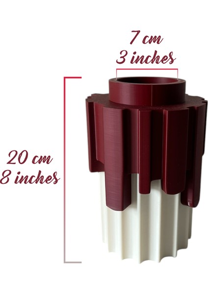Burgundy Vazo - 20 cm Dekoratif Tasarım Vazo, Doğa Dostu Organik Sert Plastik indirimleri