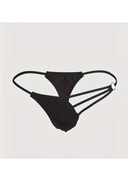 Erkek Siyah Metalli Tanga Iç Giyim