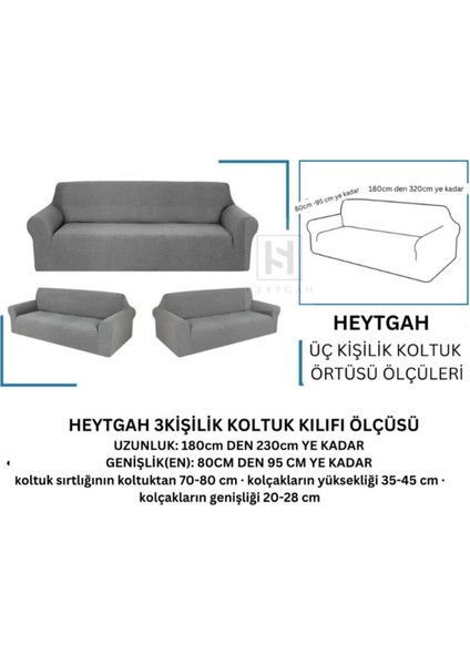 Likrali Pitikare DESEN(3211) Koltuk Kılıfı, Lastikli Esnek Yikanabilir Koltuk Çekyat Örtüsü Krem