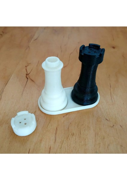 Satranç Kale Tasarımlı Tuzluk ve Biberlik,7 cm Boyut: 7 cm