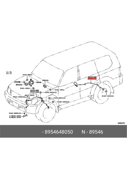 Arka Sol Abs Tekerlek Hız Sensörü Kablosu 89546-48050 8954648050 Lexus RX350 RX270 RX450H 2010 2011-2015 V6 3.5l (Yurt Dışından) fiyatları