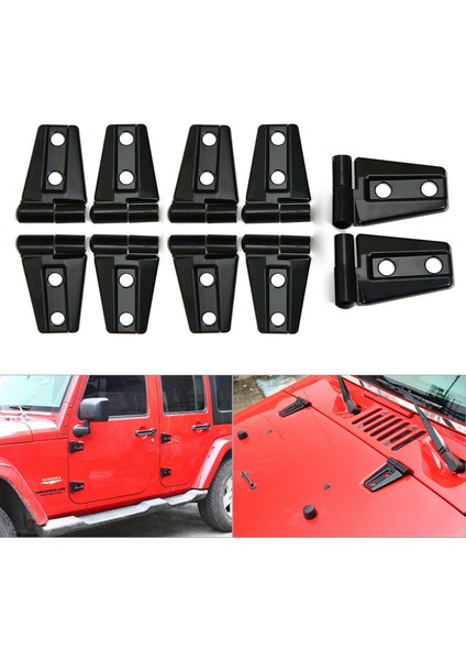 10X Kaput ve Kapı Menteşe Kapağı 2007-2017 Jeep Wrangler Jk Jku Araba Aksesuarları (Yurt Dışından) indirimleri