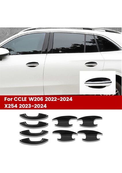 8 Adet/takım Dış Kapı Kolu Kılıfı + Kapı Çekme Kasesi Trim Sticker Mercedes-Benz C/cle W206 2022-2024 X254 2023-2024 (Yurt Dışından)