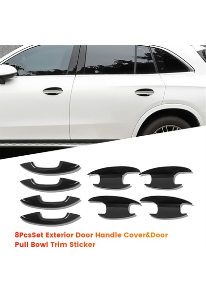 8 Adet/takım Dış Kapı Kolu Kılıfı + Kapı Çekme Kasesi Trim Sticker Mercedes-Benz C/cle W206 2022-2024 X254 2023-2024 (Yurt Dışından)
