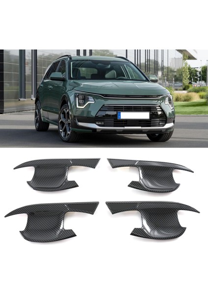 Kia Nıro 2022 Karbon Fiber Araba Kapı Kolu Kase Koruma Kapağı Trim Dekorasyonu (Yurt Dışından)