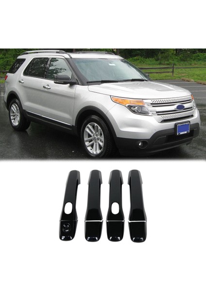 8 Adet Abs Parlak Siyah Dış Yan Kapı Kulp Kılıfı Trim ile Akıllı Delik Ford Explorer 2011-2018 Için (Yurt Dışından)