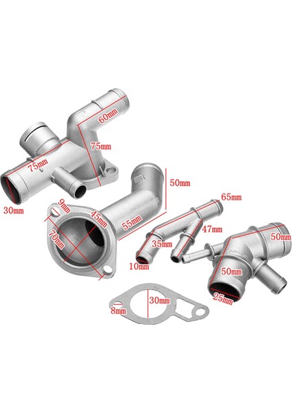 5 Adet Set 06A121132A Vw Için Yedek Mk4 1.8t Tt Alüminyum Soğutucu Flanş Yükseltme Kiti Motor Soğutma Soğutucu (Yurt Dışından)