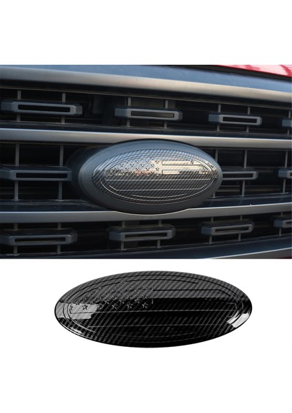Ford Için Ön Izgara Arka Bagaj Kapağı Amblemi, F150 Mustang Bronco Için 9.5 Inç Abd Bayrağı Amblemi Logosu, Abs Karbon Fiber (Yurt Dışından) modelleri