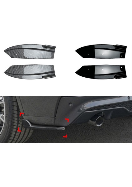 Araba Arka Ön Tampon Difüzör Splitter Winglet Önlük Bmw Için Rüzgarlık X4 G02 M Spor 2018-2021 Parlak Siyah (Yurt Dışından)