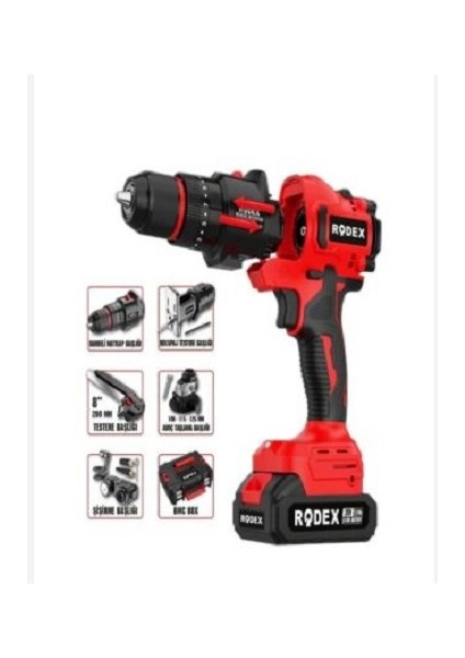 A.çok Amaçlı 20V 5 Değiştirilebilir Başlıklı Matkap 2X2.0AH Çantalı