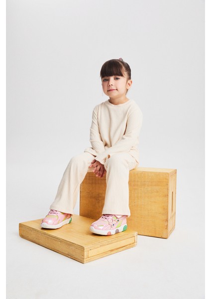 Queen Işıklı Kız Okul Öncesi Pudra Spor Ayakkabı