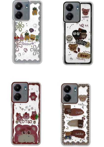 Xiaomi Redmi 13C Kılıf Sweet Desenli Silikon Kapak - Pembe Mrayd
