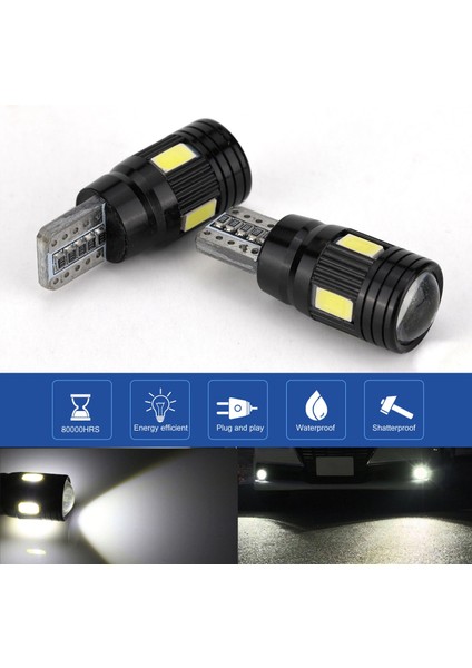 2 Adet Araba Canbus T10 LED Işık 5730 6smd Hata Ücretsiz 12V Ampuller W5W 168 194 Lens 6000K (Yurt Dışından)