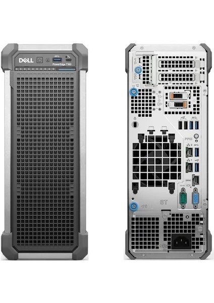 Poweredge T160 Intel Xeon E-2434 PET160SPL3-04 16GB 2X480GB Freedos 1X300W Raid Controller Tower Sunucu