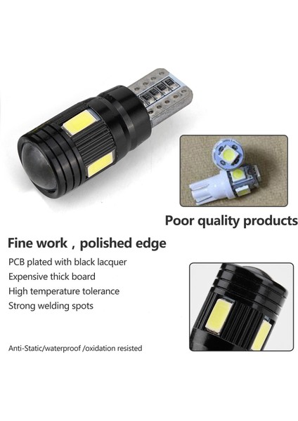 2 Adet Araba Canbus T10 LED Işık 5730 6smd Hata Ücretsiz 12V Ampuller W5W 168 194 Lens 6000K (Yurt Dışından)