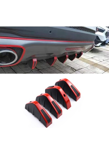 Araç Arka Alt Tampon Kanat Dudak Difüzör, Anti-Crash Aksesuarları Spoiler Koruyucu, Arka Tampon Splitter Dudak Kanat, 4 Adet (Yurt Dışından) fiyatları
