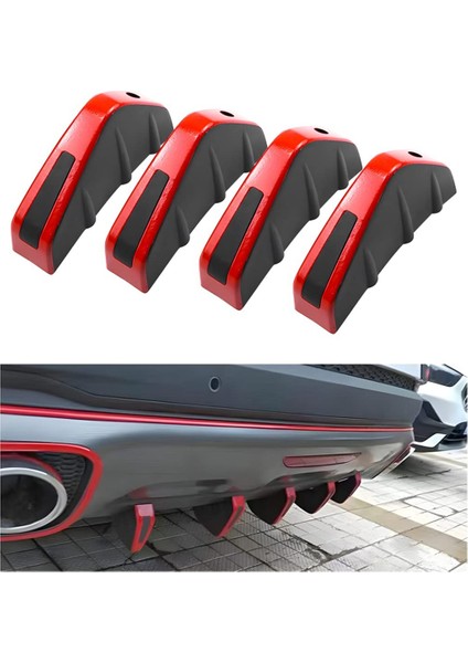 Araç Arka Alt Tampon Kanat Dudak Difüzör, Anti-Crash Aksesuarları Spoiler Koruyucu, Arka Tampon Splitter Dudak Kanat, 4 Adet (Yurt Dışından) modelleri