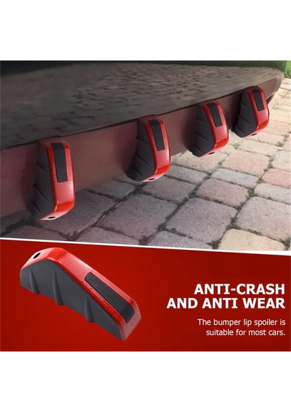 Araç Arka Alt Tampon Kanat Dudak Difüzör, Anti-Crash Aksesuarları Spoiler Koruyucu, Arka Tampon Splitter Dudak Kanat, 4 Adet (Yurt Dışından) indirimleri