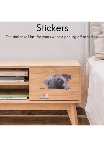 Komik Sevimli Pet Pug Köpek Salyangoz 3D Araba Pencere Çıkartmaları Ev Duvar Sticker Dekorasyon (Yurt Dışından) indirimleri