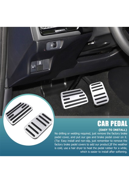 Kaymaz Ayak Pedalı Kapakları Gaz Fren Gaz Pedalı Pedi Honda Civic Accord Crv Odyssey Pilot Aksesuarları, Gümüş (Yurt Dışından) indirimleri