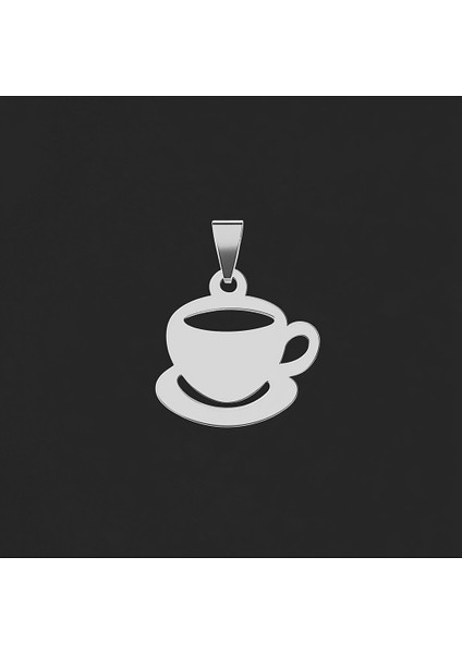925 Ayar gümüş kolye kahve fincanı SM4461