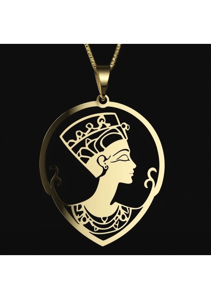 8 Ayar Altın Kolye Ucu Nefertiti GM4358 0.5 gr
