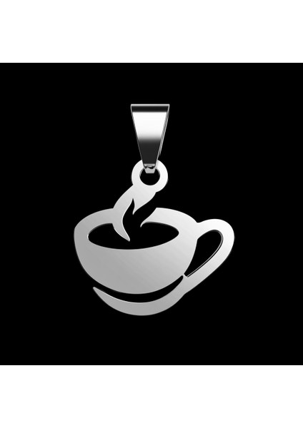 925 Ayar gümüş kolye kahve fincanı SM4462