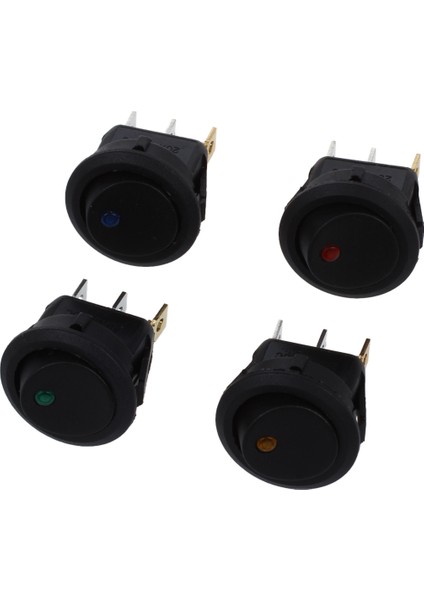 4 x LED Salıncak Anahtarı Açma/kapama Anahtarı Dc 12V 16 mm 4 Renk (Kırmızı, Sarı, Mavi ve Yeşil) (Yurt Dışından)