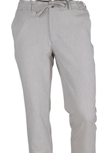 Erkek Terleme Yapmaz Beli Lastikli Bağcıklı Jogger Pantolon 2832-BEJ