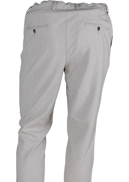 Erkek Terleme Yapmaz Beli Lastikli Bağcıklı Jogger Pantolon 2832-BEJ