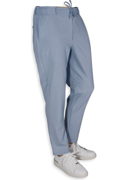 Erkek Terleme Yapmaz Beli Lastikli Bağcıklı Jogger Pantolon 2832-MAVİ fiyatları