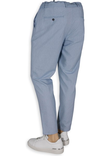 Erkek Terleme Yapmaz Beli Lastikli Bağcıklı Jogger Pantolon 2832-MAVİ fırsatları