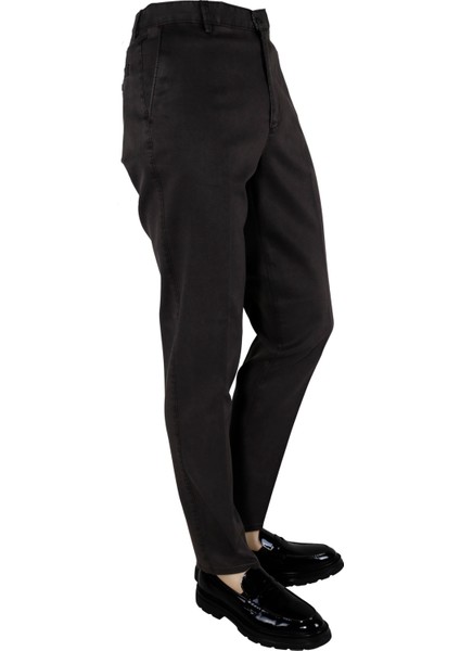 Erkek Terleme Yapmaz Regular Fit Keten Pantolon 0550-KAHVE