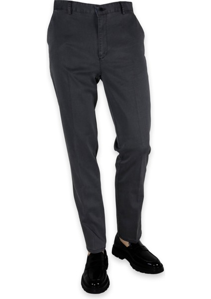 Erkek Terleme Yapmaz Regular Fit Keten Pantolon 0550-GRİ