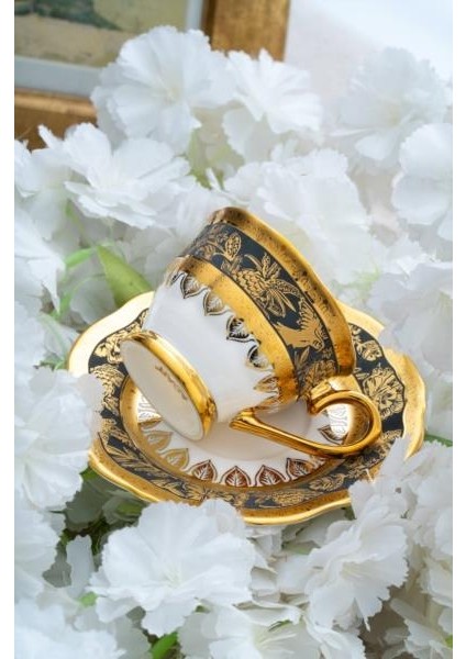 HXF-06927 Harmonie Siyah 6lı Kahve Fincan Takımı