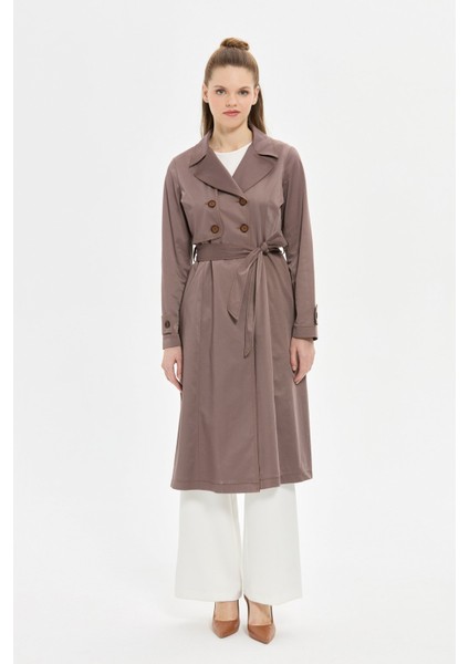 Dikiş Detaylı Trenc Kahve