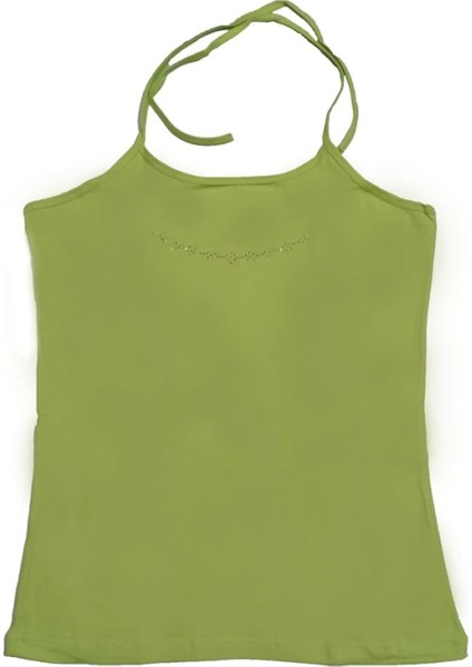 Boyundan Bağlamalı Taş Işlemeli Atlet