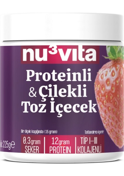 Kolajenli & Çilekli Toz İçecek 225 gr