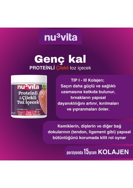 Kolajenli & Çilekli Toz İçecek 225 gr