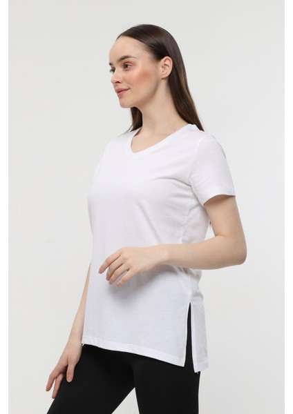 Kadın 3'lü Basic Regular Fit V Yaka Arkası Uzun Tişört Seti modelleri
