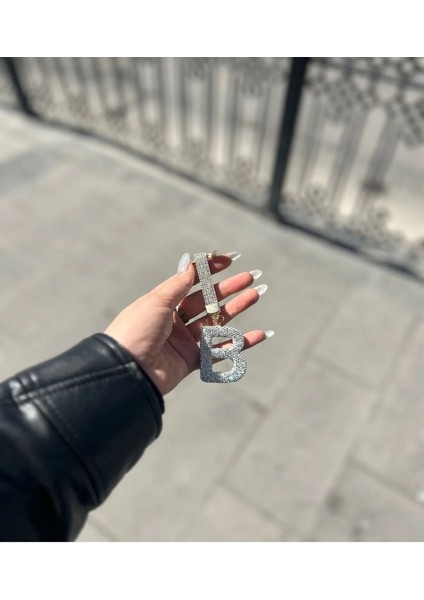 B Harfli Taslı Anahtarlık